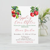 Red Apple Brautparty Einladung (Stehend Vorderseite)