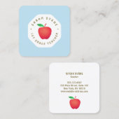 Red Apple Business Card Lehrer Quadratische Visitenkarte (Vorne/Hinten)
