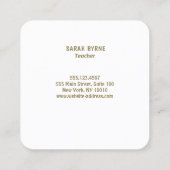 Red Apple Chalkboard Business Card für Schullehrer Quadratische Visitenkarte (Rückseite)