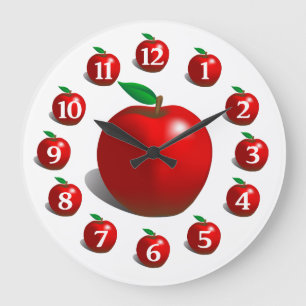Red Apple Clock Große Wanduhr