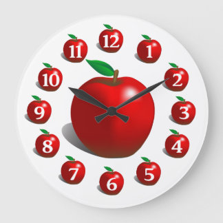 Red Apple Clock Große Wanduhr