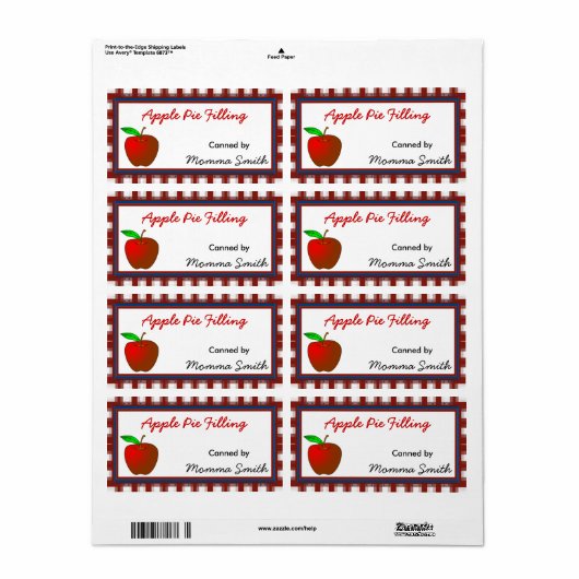 Red Apple Custom Canning Labels (Vorne)