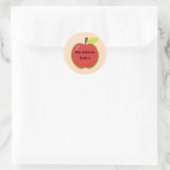 Red Apple Custom mit Name und Note Runder Aufkleber (Tasche)