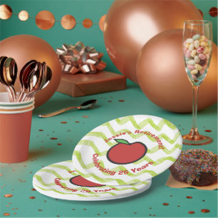 Red Apple Custom Paper Plate für Lehrer Rente Pappteller