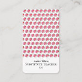 Red Apple Daisy Pattern Sub Vertical Business Card Visitenkarte (Vorderseite)