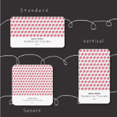 Red Apple Daisy Pattern Sub Vertical Business Card Visitenkarte