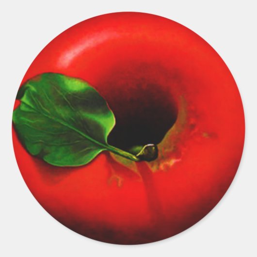 Red Apple Design Runder Aufkleber (Vorderseite)