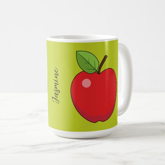 Red Apple | Eigenname hinzufügen Kaffeetasse (VorderseiteRechts)