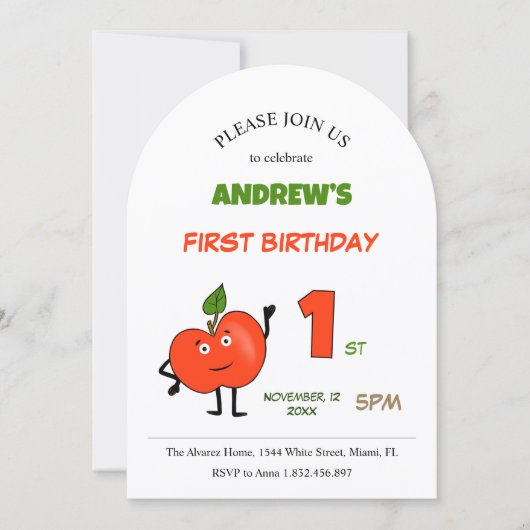 Red apple einladung (Vorderseite)