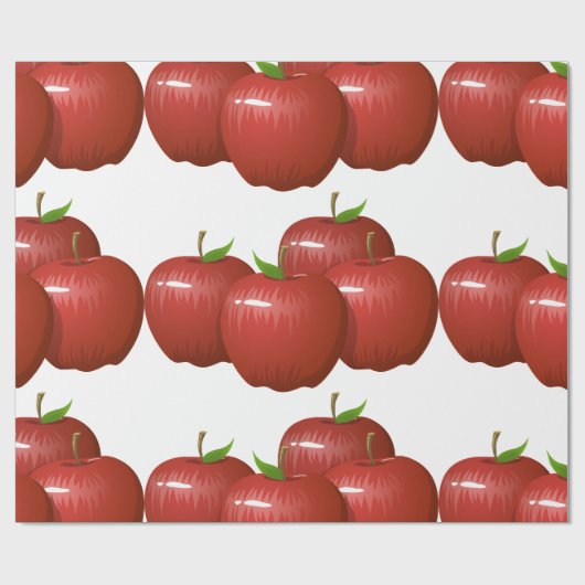 Red Apple Frucht Food Pattern Geschenkpapier (Flach)