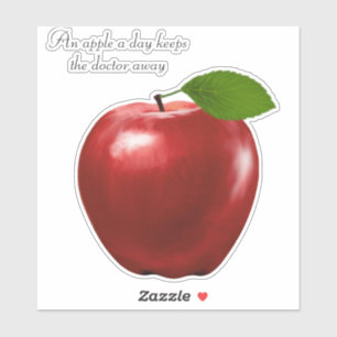 Red Apple Frucht und Zitat Aufkleber