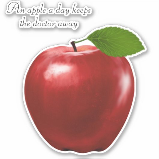 Red Apple Frucht und Zitat Aufkleber (Vorderseite)