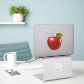 Red Apple Frucht und Zitat Aufkleber (Laptop auf Schreibtisch)