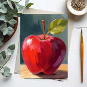 Red Apple | Fruchtölmalerei Postkarte