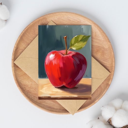 Red Apple | Fruchtölmalerei Postkarte