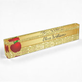 Red Apple Gold Classic Confetti Namensplakette