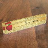 Red Apple Gold Classic Confetti Namensplakette (Seite)