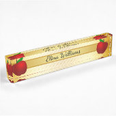Red Apple Gold Classic Confetti Namensplakette