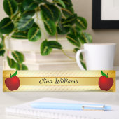 Red Apple Gold Classic Confetti Namensplakette