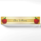 Red Apple Gold Classic Confetti Namensplakette (Vorderseite)