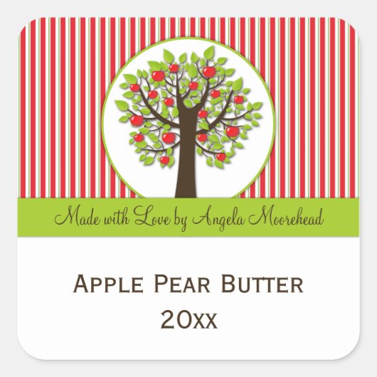 Red Apple Green Blätter Food Sticker (Vorderseite)