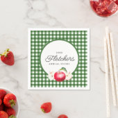 Red Apple & Green Gingham Botanical Custom Serviette (Beispiel)