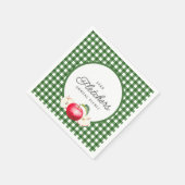 Red Apple & Green Gingham Botanical Custom Serviette (Ecke)