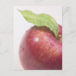Red Apple Green Leaf Postkarte