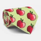 Red Apple Green Pattern Krawatte (Gerollt)