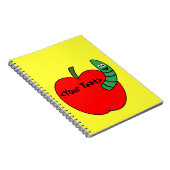 Red Apple Green Wurm Notizblock (Rechte Seite)