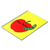 Red Apple Green Wurm Notizblock (Linke Seite)