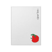 Red Apple Green Wurm Notizblock (Rotiert)