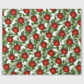 Red Apple Greenery Geschenkpapier (Flach)