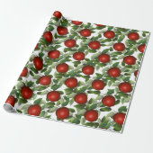Red Apple Greenery Geschenkpapier (Ungerollt)