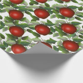 Red Apple Greenery Geschenkpapier (Ecke)