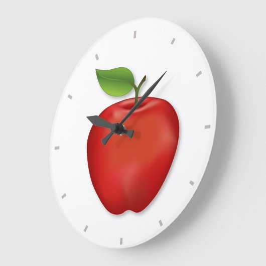 Red Apple Große Wanduhr (Winkel)