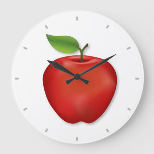 Red Apple Große Wanduhr