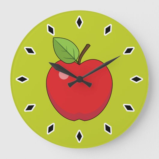 Red Apple Große Wanduhr (Vorderseite)