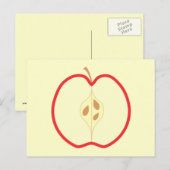 Red Apple Half, auf cremefarbenem Hintergrund. Postkarte (Vorne/Hinten)