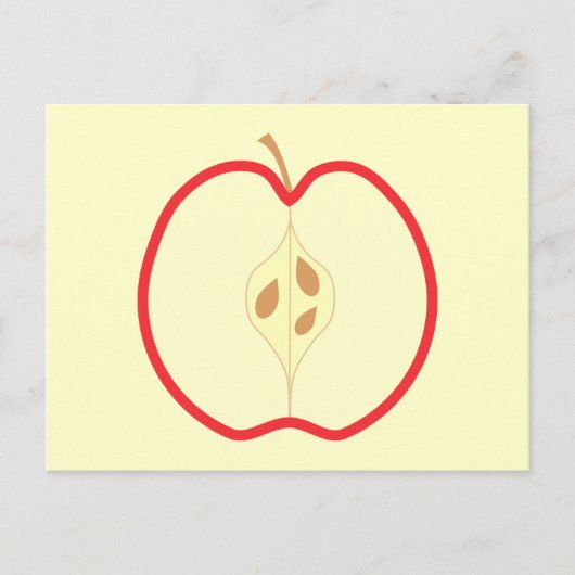 Red Apple Half, auf cremefarbenem Hintergrund. Postkarte (Vorderseite)