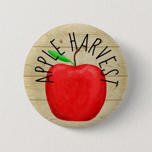 Red Apple Harvest Holz Sign Button (Vorderseite)