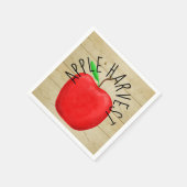 Red Apple Harvest Holzschild Napkins Serviette (Ecke)