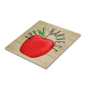 Red Apple Harvest Holzschildkröte Keramik Tile Fliese (Seite)