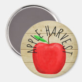 Red Apple Harvest Wooden Sign Magnet (Vorderseite/Rückseite)