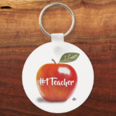 Red Apple Illustration Nr. 1 Lehrer Schlüsselanhänger (Vorderseite)