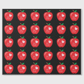 Red Apple Imitate Chalkboard Teacher Wrapping Pape Geschenkpapier (Flach)