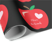 Red Apple Imitate Chalkboard Teacher Wrapping Pape Geschenkpapier (Rolleneckpunkt)
