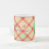 Red Apple Karierte benutzerdefinierbare Foto-Tasse Mattglastasse (Vorderseite Links)