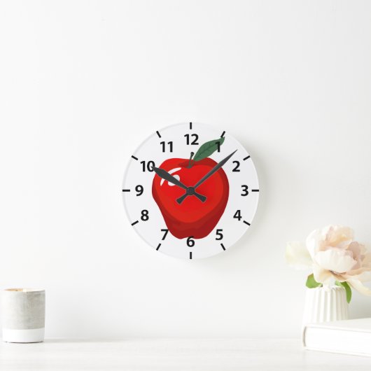 Red Apple Kitchen Clock Runde Wanduhr (Zuhause)