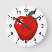Red Apple Kitchen Clock Runde Wanduhr (Vorderseite)